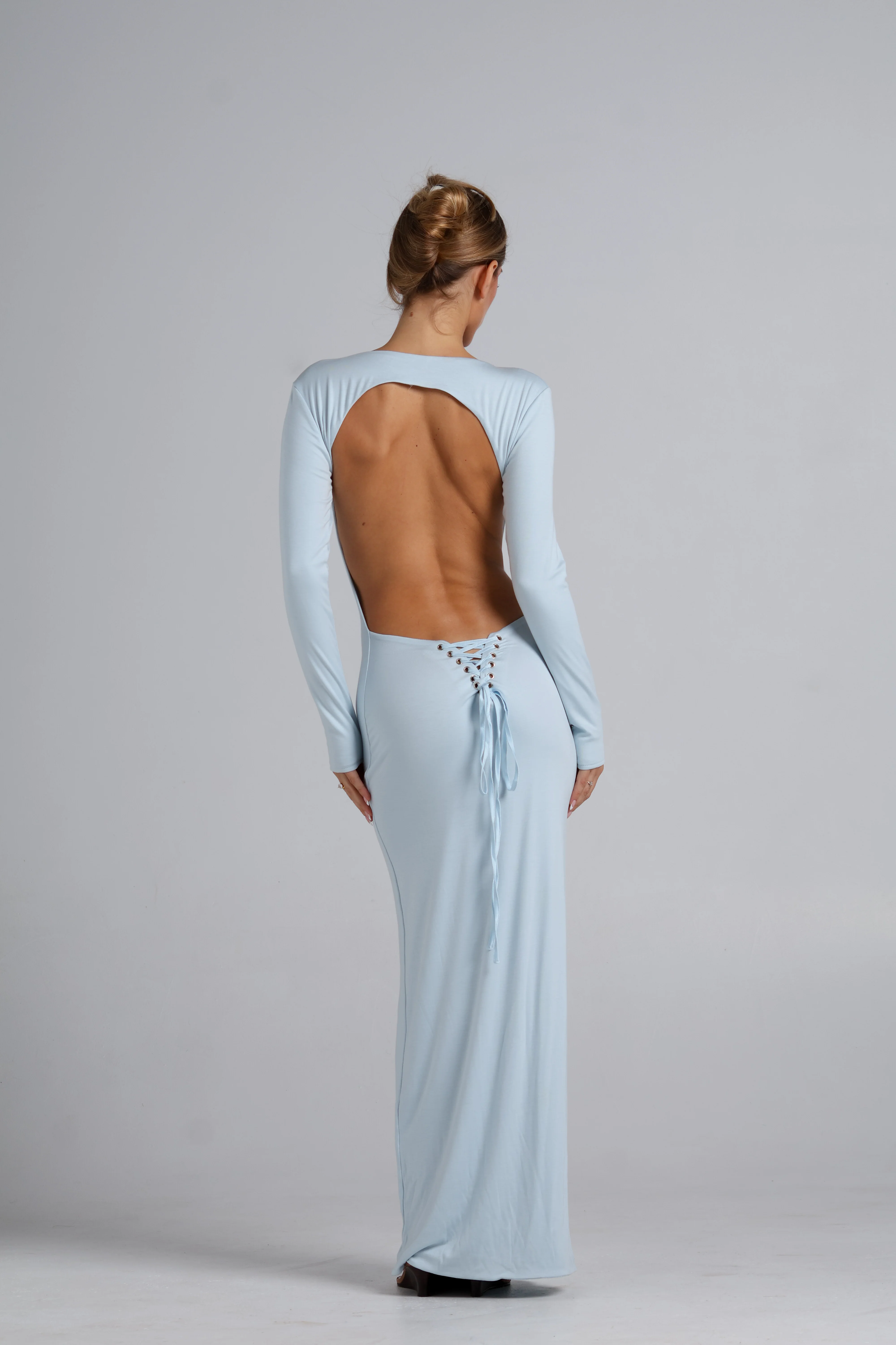 Aisha Maxi Dress - Baby Blue - Image 4
