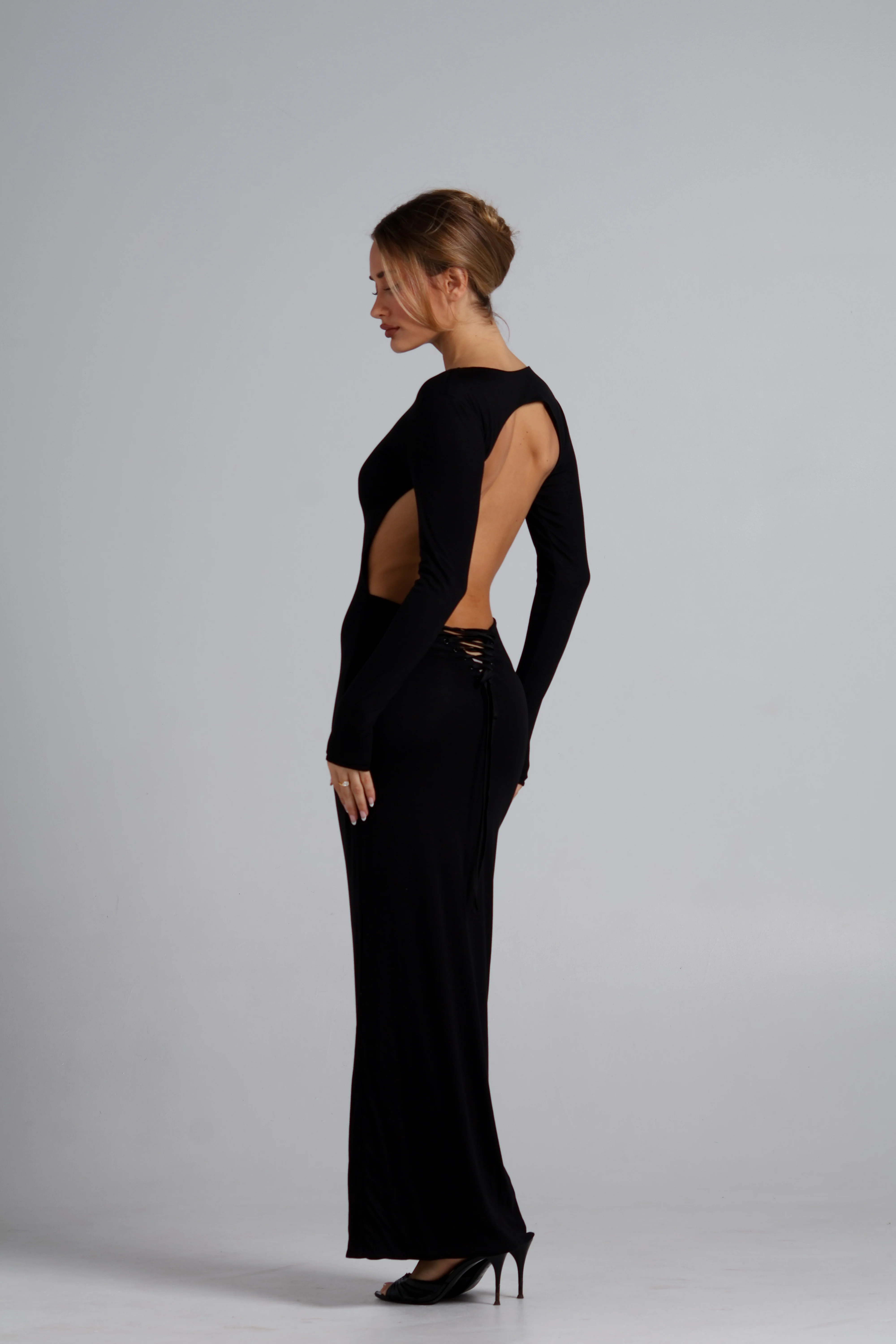 Aisha Maxi Dress - Noir - Image 8