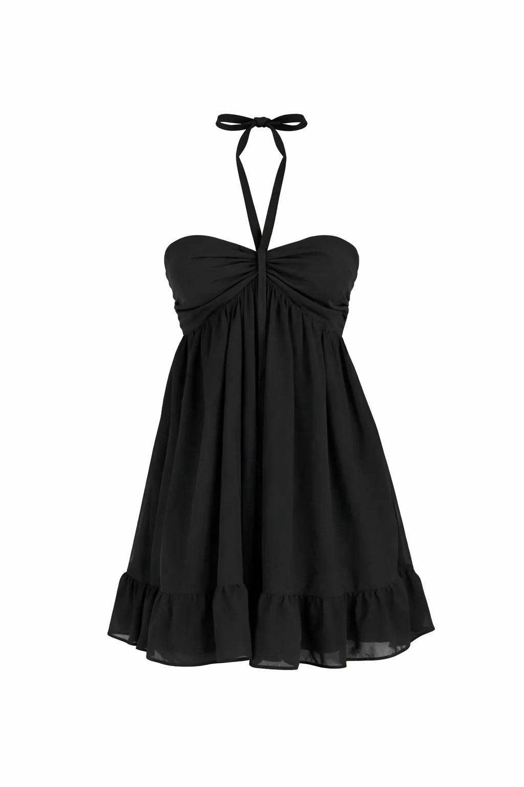 Blossom Puff Mini Dress - Black - Image 9