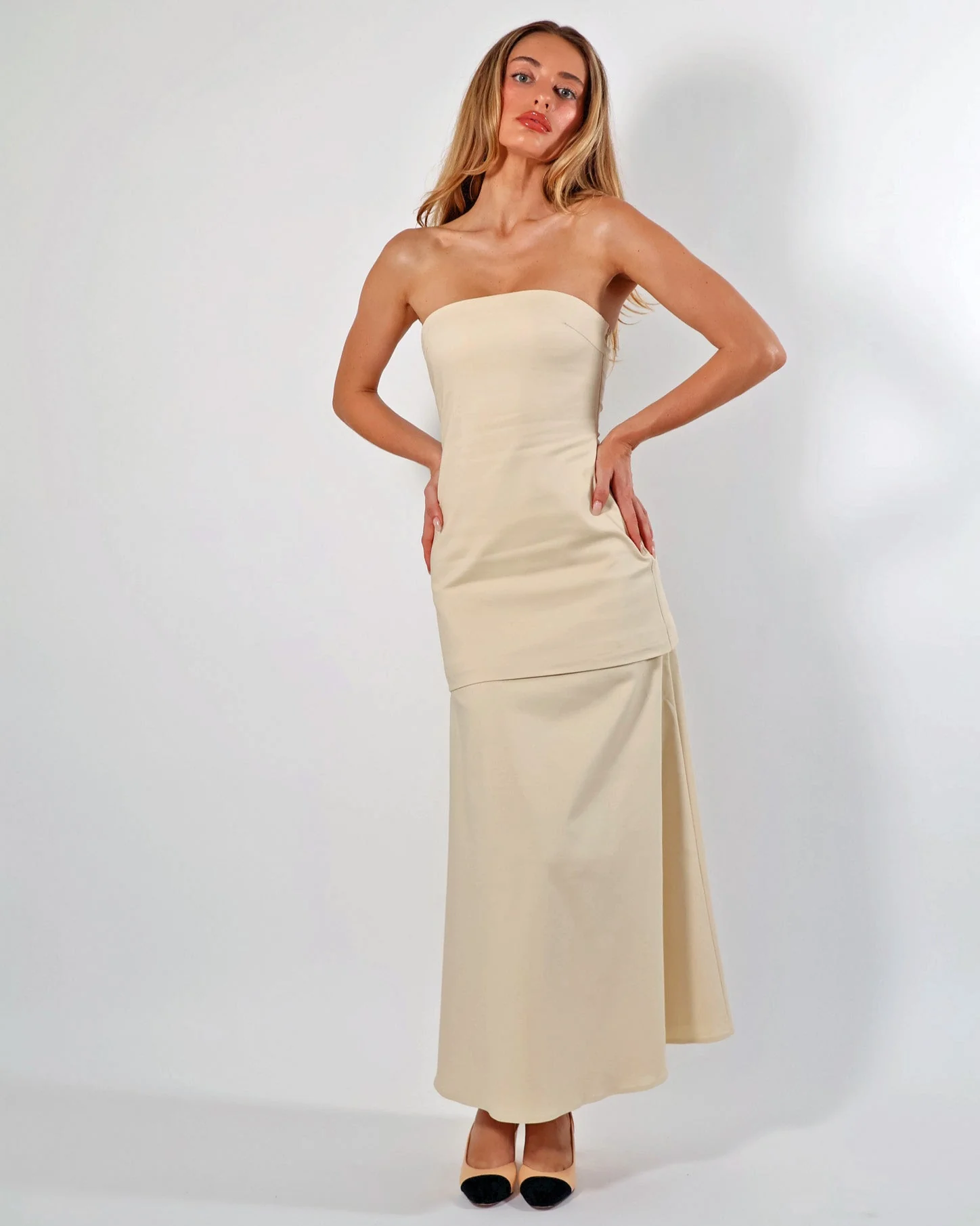 Candice Two-Piece Dress - Cream - Image 5