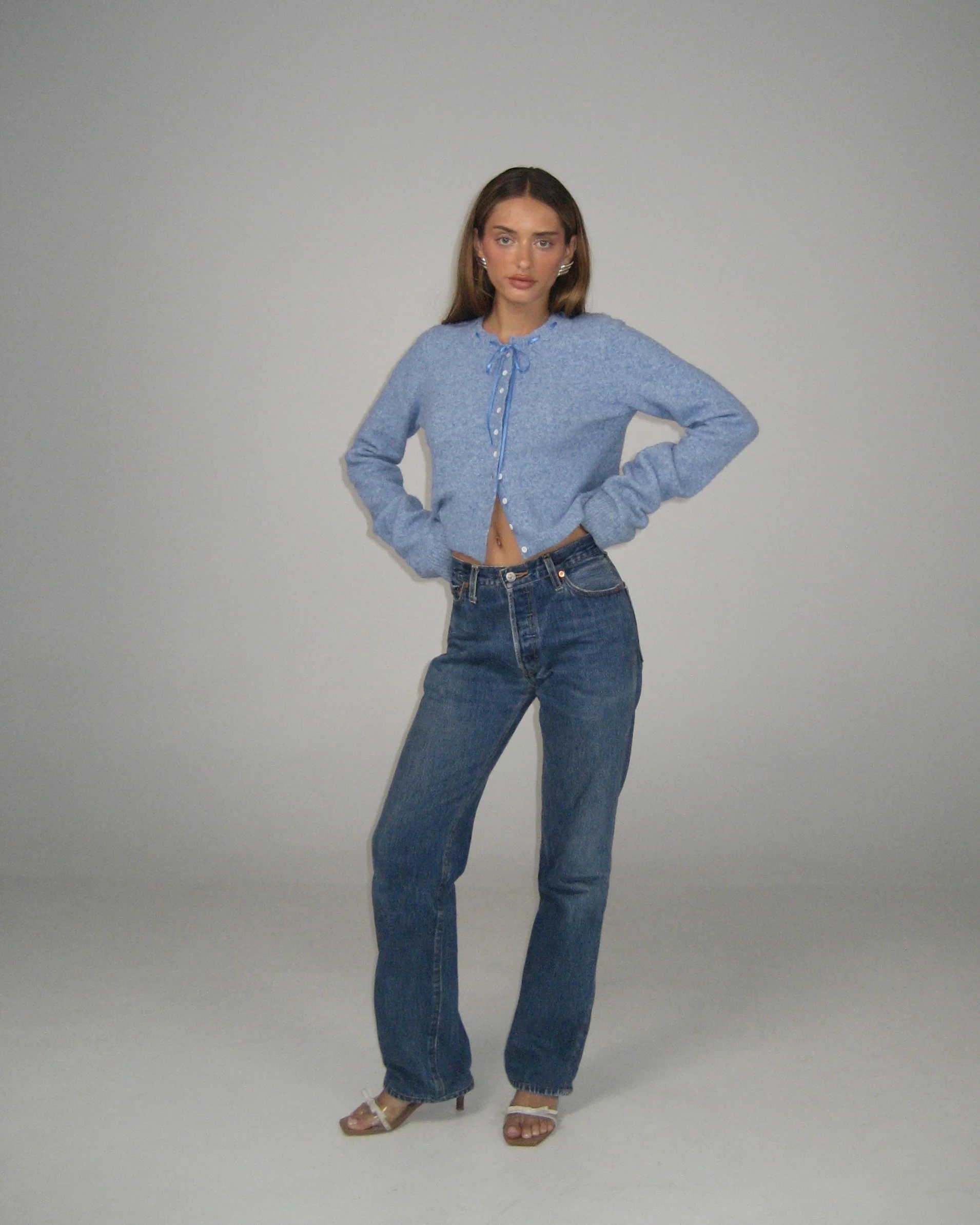 Cherry Pie Cardigan - Sky Blue - Image 10