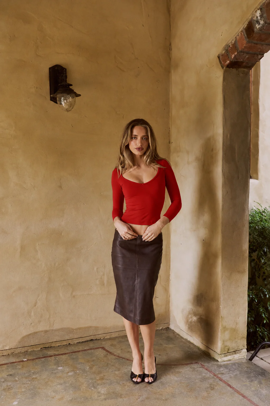 Chiara V Neck - Red - Image 2