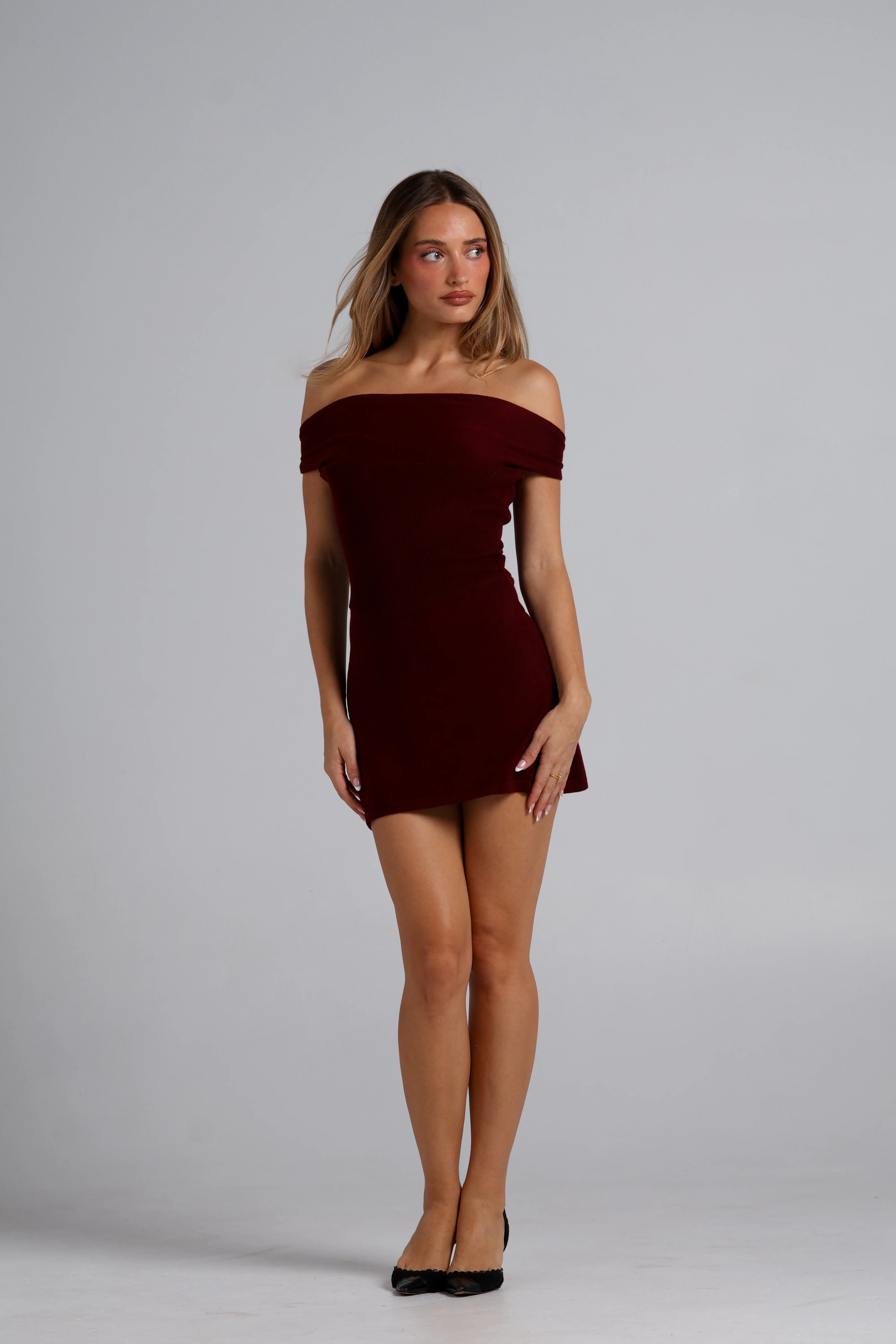 Cloud Mini Dress - Wine - Image 7