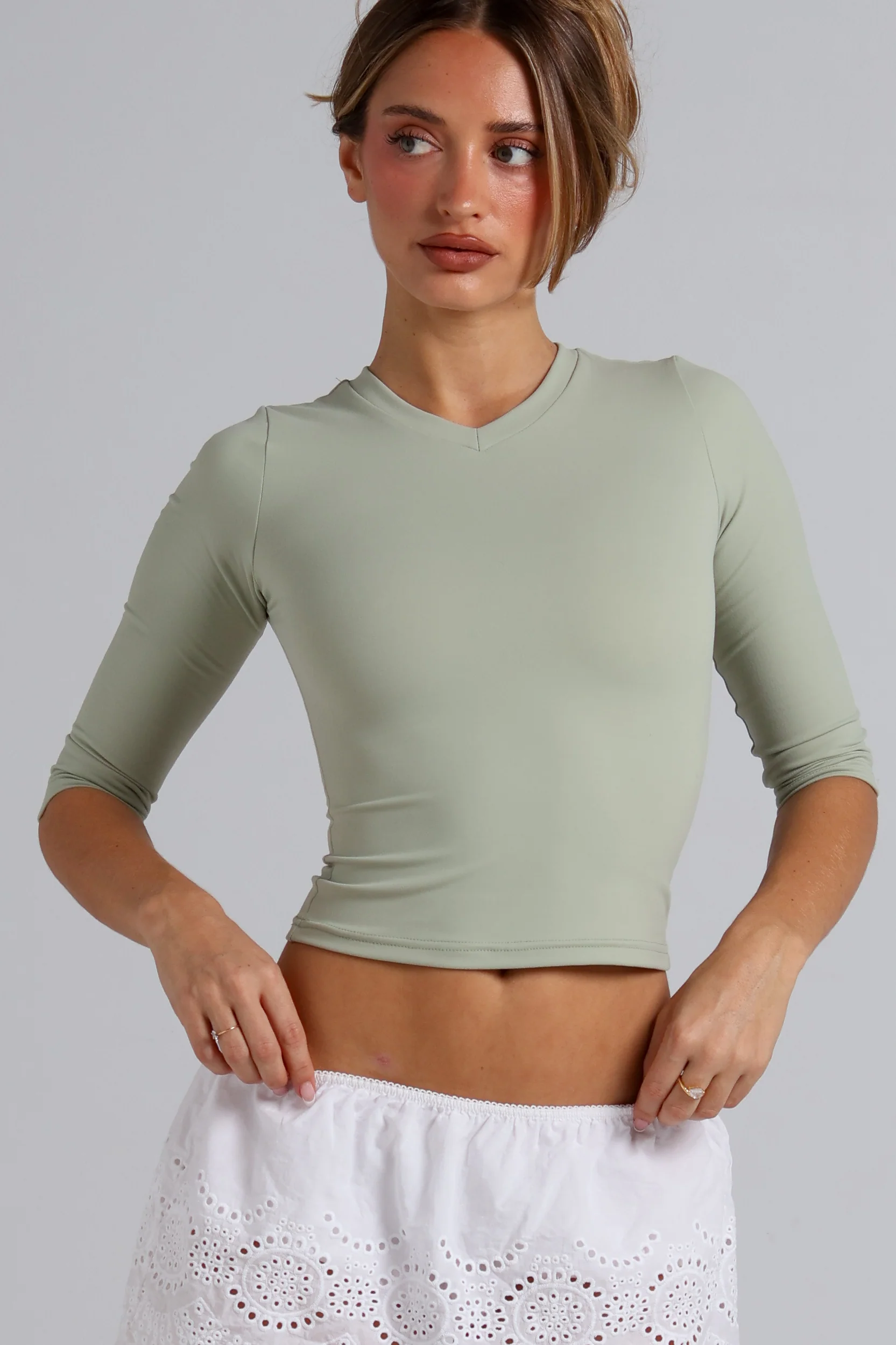 3/4 Daisey Top - Pistachio Matcha - Image 3