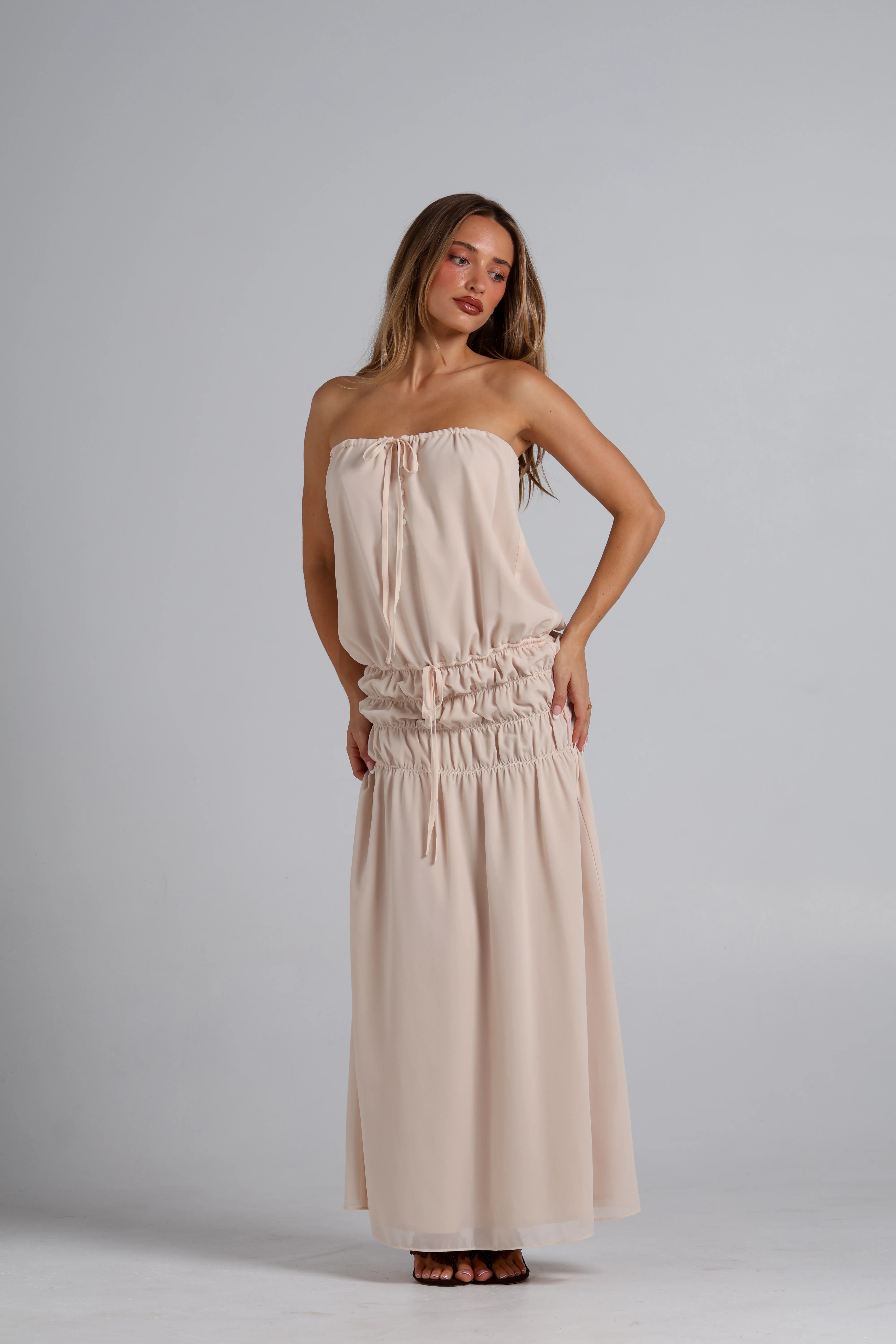 Manila Maxi Dress - Cream - Image 3