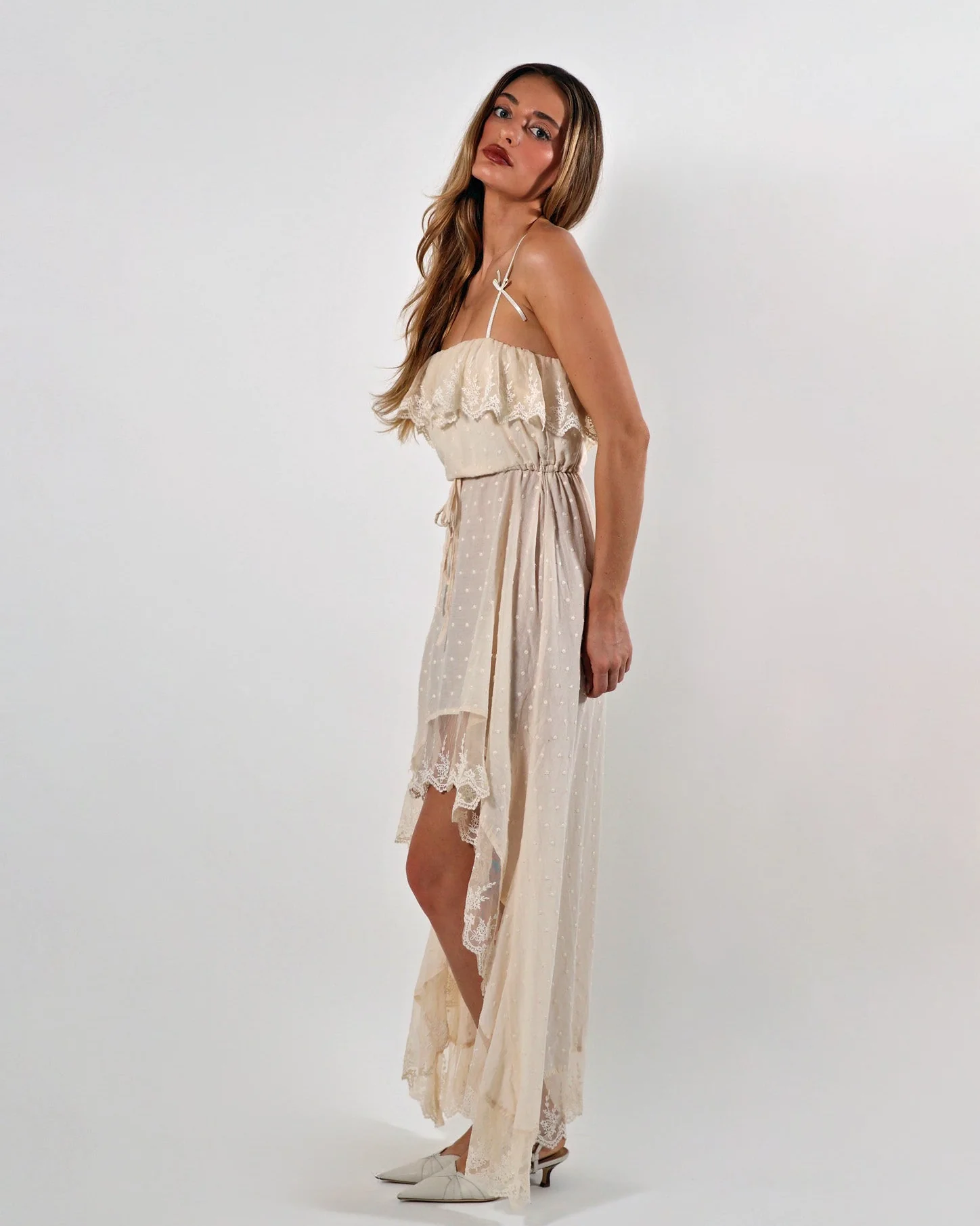 West Midi Dress - Cream - Image 5